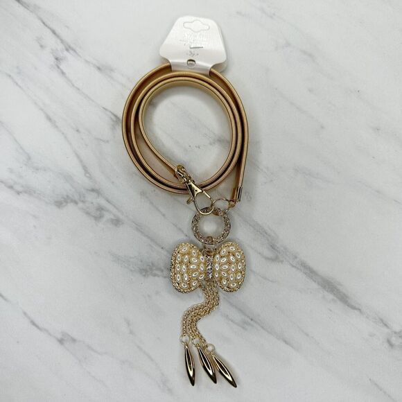 Sophia Collection Faux Pearl Rhinestone Bow Stretch Cinch Belt XS/Small (XS/S) ✨ - Picture 1 of 8